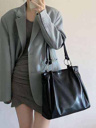 轻巧，商务休闲简约单肩托特包，母亲节礼物，适合妈妈，适合少女、女大学生、新秀和白领，非常适合办公室、大学、工作、商务、通勤、户外、旅行、郊游，时尚商务休闲女士包，非常适合办公室、商务和工作，书包，便携，大容量，适合少女、女大学生，非常适合办公室、大学、中学、高中、工作、商务、通勤、办公室、日式包、街头和日式女士包