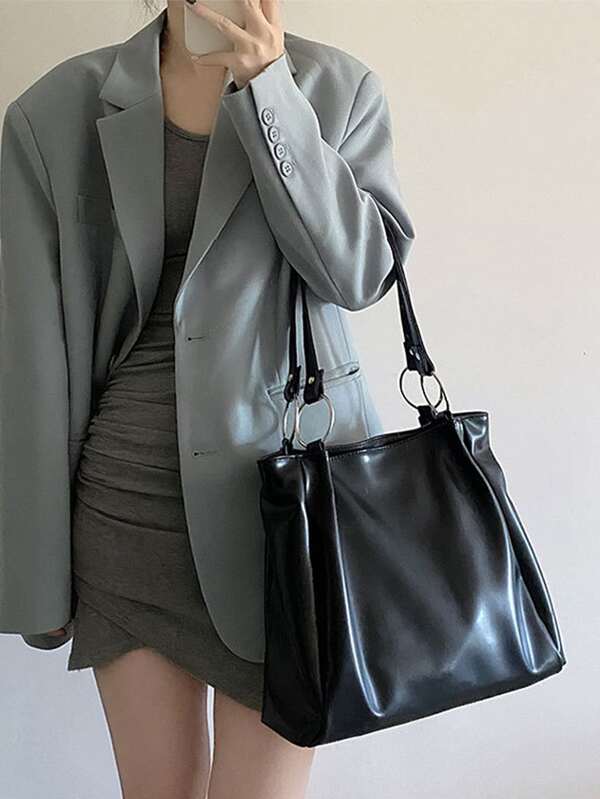 Lightweight,Business Casual Minimalist Shoulder Tote Bag,Mother's Day Gift For Mom For Teen Girls Women College Students,Rookies & White-Collar Workers Perfect For Office,College,Work,Business,Commute,Outdoors,Travel,Outings,Fashionable Business Casual Bag For Women,Perfect For Office,Business And Work,School Bag,Portable,Large Capacity,For Teen Girls Women College Students,Perfect For Office,College,Middle School,High School,Work,Business,Commute,Office, Japanese Bag, Street & Japanese Bag For Women