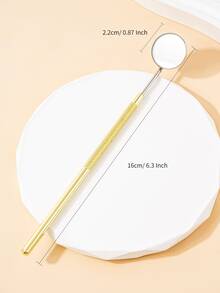 Gương soi lông mi cầm tay 1 mảnh - Vàng - Xem 4