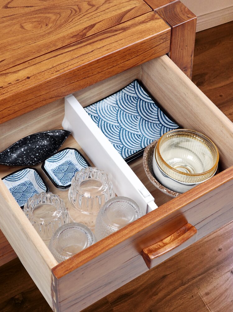 1 件实心抽屉隔板，白色 ABS 伸缩隔板，适用于抽屉装饰秋季装饰节日装饰房间装饰家居装饰秋季装饰卧室装饰 - 白色 - 查看 6