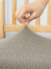 1pc Solid Stretchy Chair Slipcover - Grey - View 2