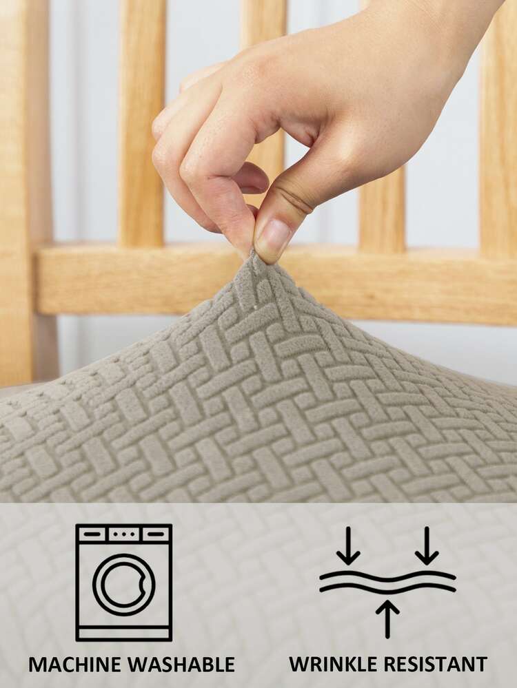 1 pieza Funda para silla unicolor elástico - Gris - Añade 3