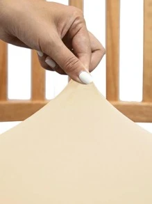 1/4/6/8/10pcs Plain Color Elastic Chair Seat Covers - Beige - View 3