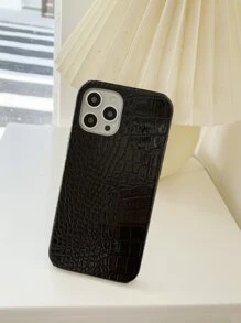 鱷魚紋手機殼 - 黑色 - 查看 3