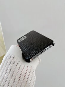 鱷魚紋手機殼 - 黑色 - 查看 4