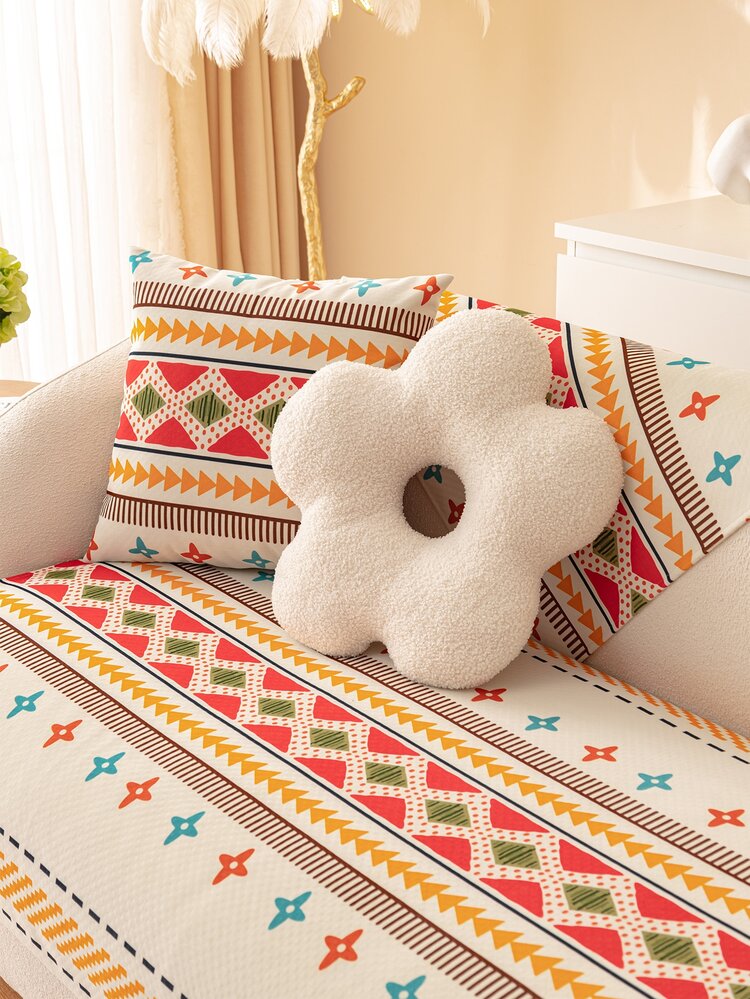 1入組幾何樣式沙發巾 - 彩色 - 查看 2