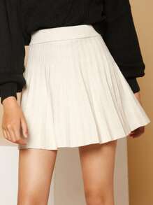 SHEIN 青少年女孩高腰百褶針織短裙