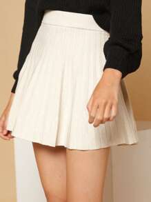 SHEIN 青少年女孩高腰百褶針織短裙