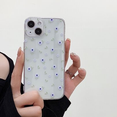 Floral Pattern Clear Phone Case