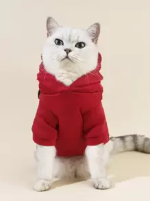 PETSIN Cartoon Bear Pattern Pet Hoodie - Red - View 4