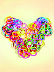 100入組隨機色寵物毛髮橡膠帶 - 彩色 - 查看 1