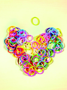 100入組隨機色寵物毛髮橡膠帶 - 彩色 - 查看 4