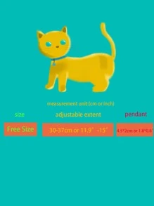 Bow Decor Pet Necklace With Bell - Black - View 3