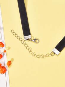 Bow Decor Pet Necklace With Bell - Black - View 6