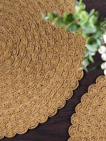 1peça Jogo Americano Tecido Guarnição de Vieira