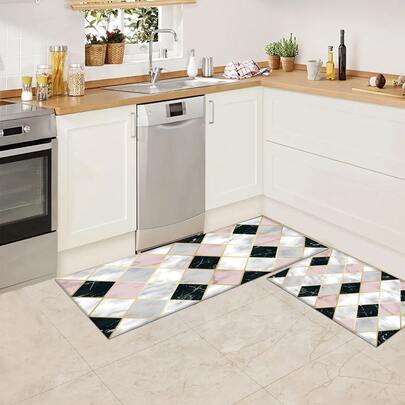 1pc Geometric Pattern Kitchen Rug