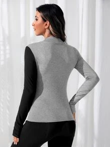 Easithlete Two Tone Zip Up Sports Jacket - Multicolor - View 6