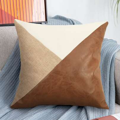 1 件/2 件简约拼布枕套，现代方形装饰枕套，适用于客厅、办公室、沙发（无枕芯），17.8 英寸 * 17.8 英寸