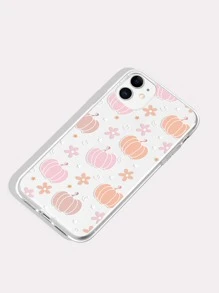 Funda de celular transparente con dibujos animados calabaza & con estampado de flor - Multicolor - Ver 3
