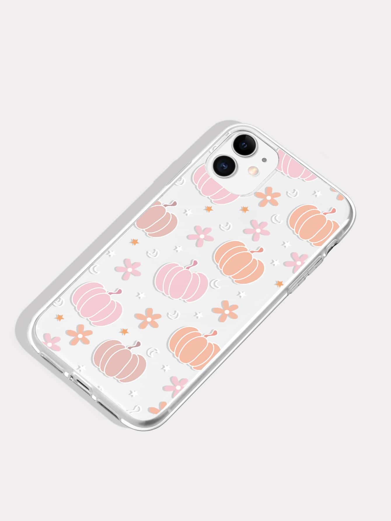 Funda de celular transparente con dibujos animados calabaza & con estampado de flor - Multicolor - Añade 3