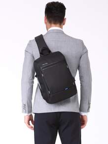 Men USB Charging Port Sling Bag - Black - View 2