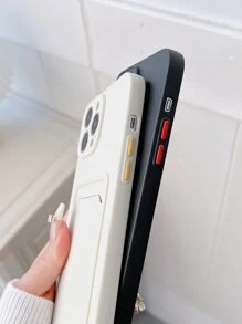 2pcs Plain Phone Case With Card Slot - Black and White - View 4