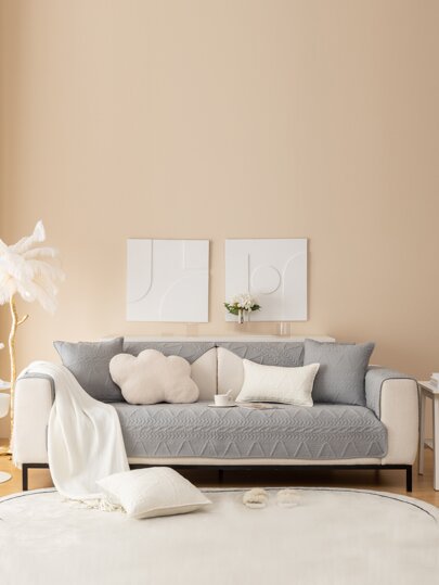 1入組簇絨沙發巾和1入組隨機靠墊套不附帶墊芯