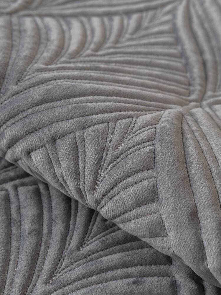 1pc Leaf Pattern Sofa Towel - Grey - View 3