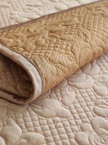 1入組花卉刺繡沙發巾 - 杏色 - 查看 4