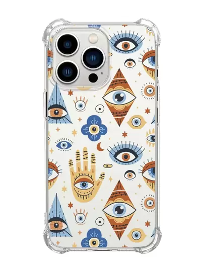 眼睛圖案透明手機殼