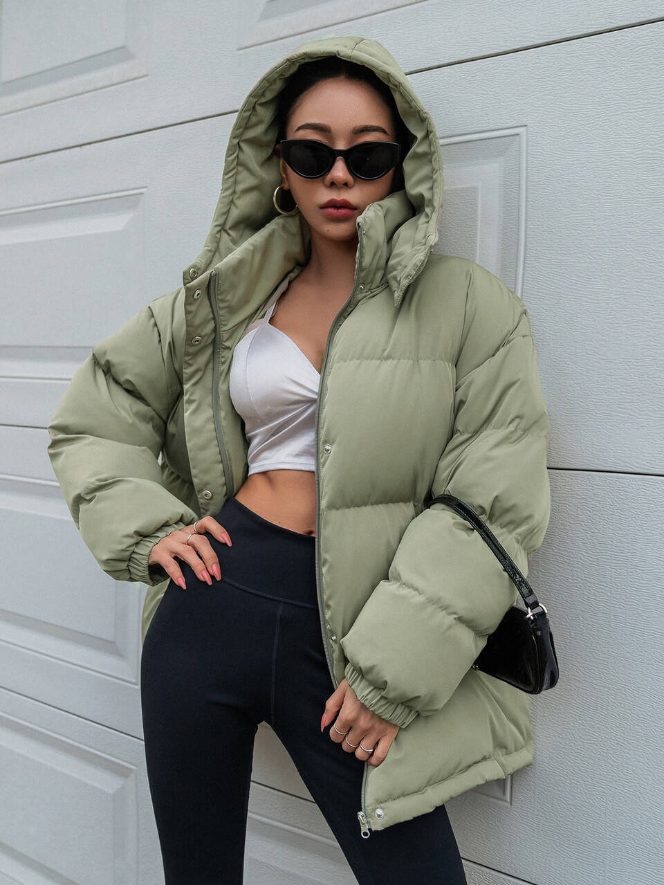 Zip Up Hooded Padded Thick Pockets Coat, Women Winter Coat Jacket