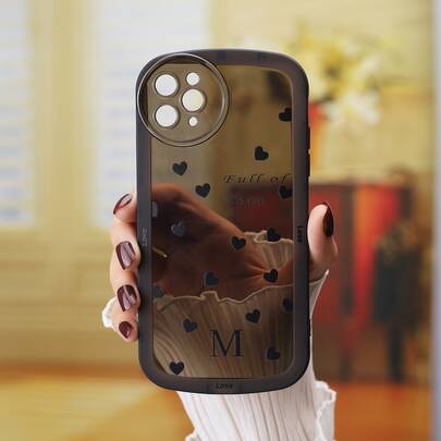 Heart Print Clear Phone Case
