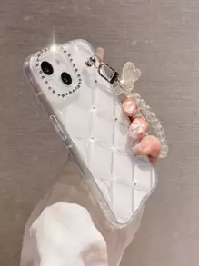 蝴蝶腕帶全覆蓋透明防摔手機殼，相容於 Iphone 15/15 Pro Max/15 Pro/15 Plus/11/13/12/14 Pro Max/11 Pro Max/12 Pro Max/13 Pro Max/13 Pro ,全罩防摔透明軟殼 - 無色 - 查看 5