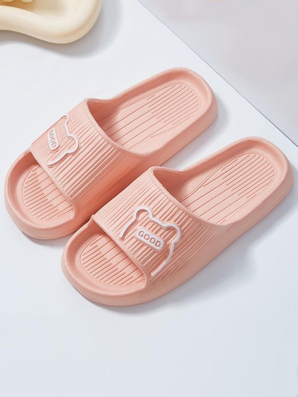 Women Cartoon & Letter Graphic Plain Slides