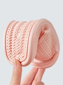 Women Cartoon & Letter Graphic Plain Slides - Baby Pink - View 5