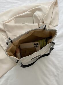 時尚、簡約、休閒、百搭、大容量肩包,適用於女孩、少女