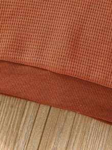 Baby Boy Letter Patched Detail Pullover - Rust Brown - View 6