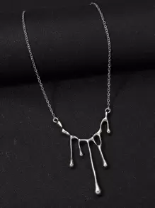 時尚流行男士創意吊墜項鍊不銹鋼朋克嘻哈風格適合珠寶禮物和時尚外觀 - 銀色 - 查看 1