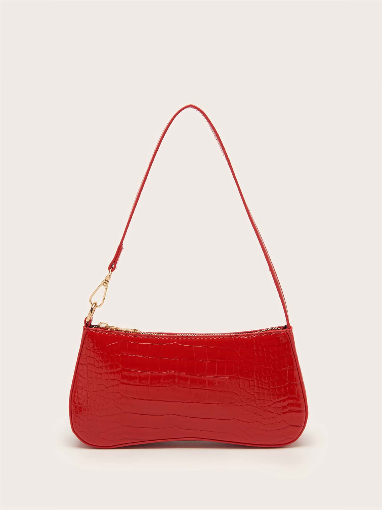 Crocodile Embossed Bag Matching , Bag, Gifts, Outfit,Perfect For Dress,Wedding Dress,Formal Dresses For Women,Prom Dress, Dress,Birthday Dress, Valentines - Red - View 2