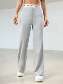 Yoga Basic 腰部字母條帶運動褲