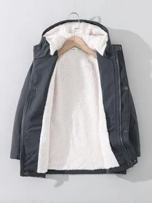 男孩毛絨內襯連帽外套無毛衣