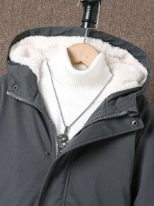 男孩毛絨內襯連帽外套無毛衣