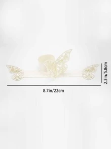 10pcs Paper Napkin Ring, Modern Butterfly Decor Napkin Ring For Dining Room - White - View 2