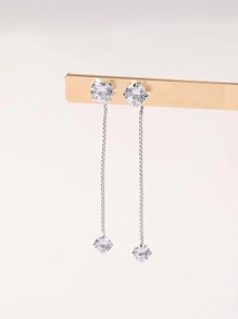 Nooxian Jackets bông tai Khối Zirconia  Trang trí - Bạc - Xem 5