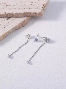 Nooxian Jackets bông tai Khối Zirconia  Trang trí - Bạc - Xem 7