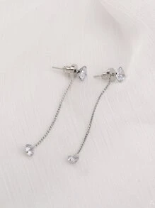 Nooxian Jackets bông tai Khối Zirconia  Trang trí - Bạc - Xem 8