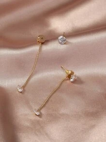 Nooxian 水鑽裝飾耳夾 - 金黃色 - 查看 3