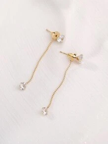 Nooxian 水鑽裝飾耳夾 - 金黃色 - 查看 6