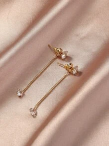 Nooxian 水鑽裝飾耳夾 - 金黃色 - 查看 7