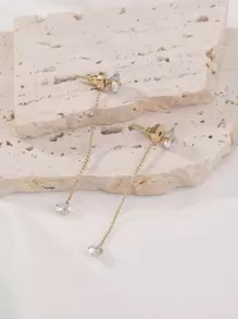 Nooxian 水鑽裝飾耳夾 - 金黃色 - 查看 8